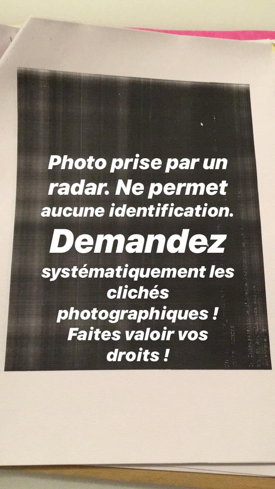 Photo prise par un radar — illisible